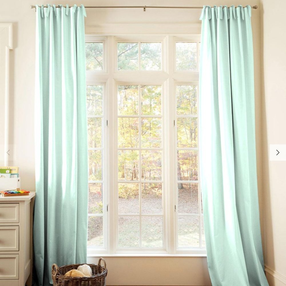 Carousel Design EUC Mint Tie Drapes (2) Panels